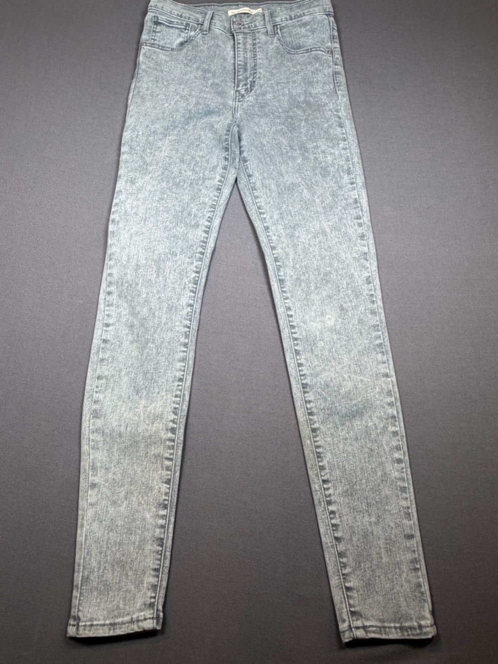 Levi's Mile High Super Skinny Gray Acid Wash Light Grey Jeans Size 27x28